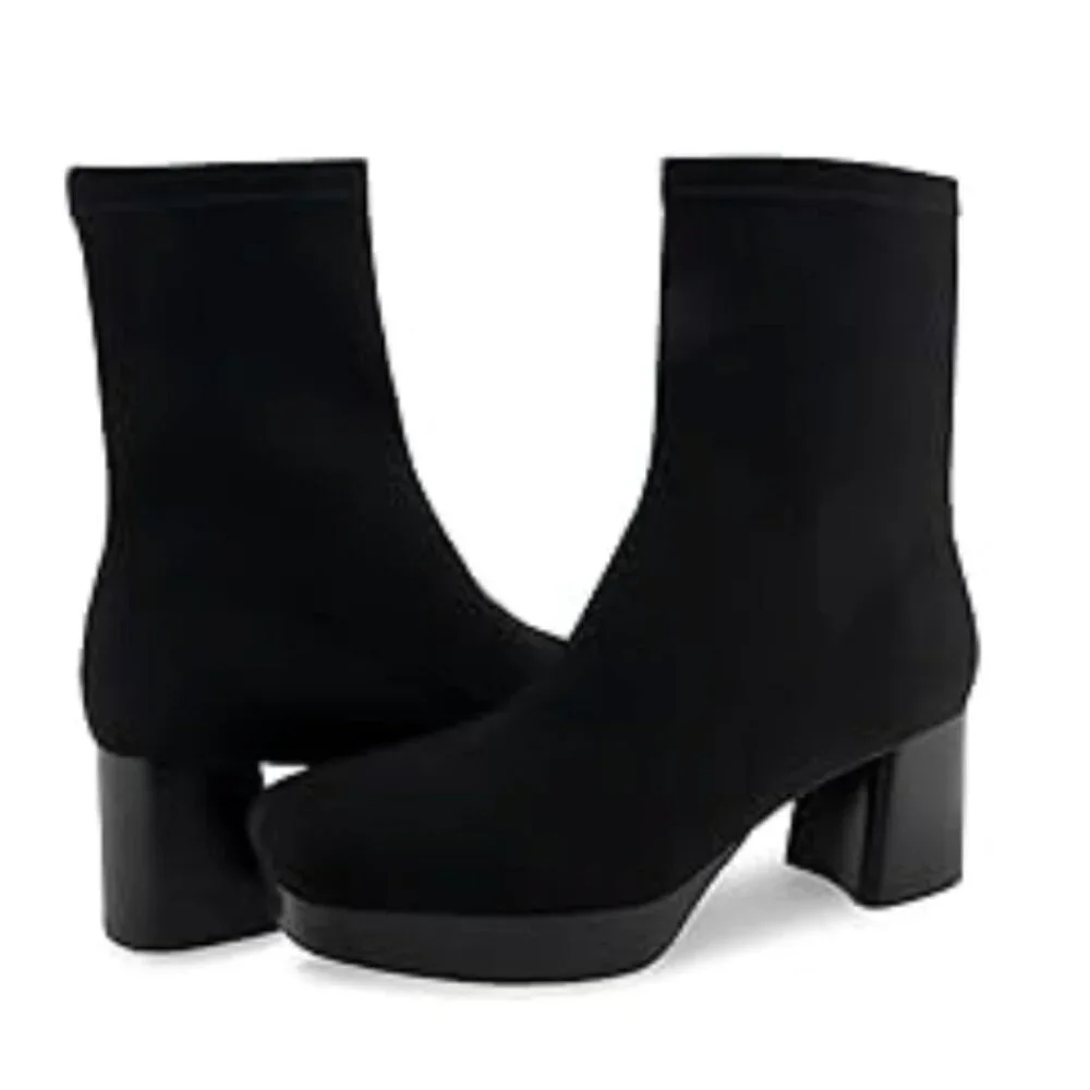 Aerosoles Women's Sussex Stretch Gabardine Block Heel Platform Bootie sz 9.5 NWT